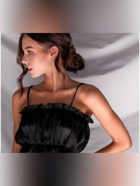 ❤️ Amazon | Black Satin Top